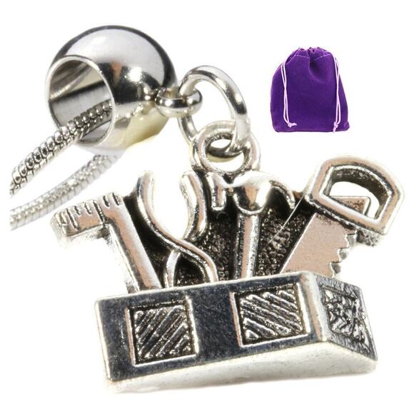 Tool Box Necklace Wrench and Hammer Tool Box Charm Necklace - Picture 1 of 8